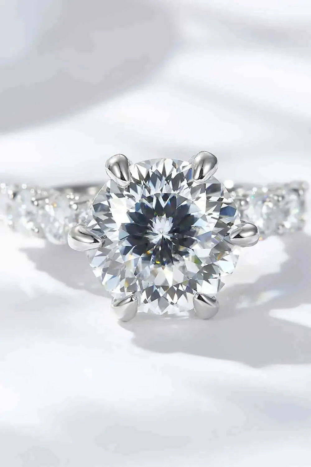 5 Carat Moissanite Side Stone Ring Moissanite - Tophatter Daily Deals